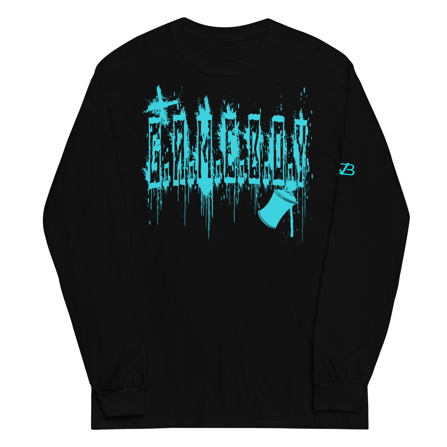 G.A.M.E.B.O.Y Graffiti Slogan Long Sleeve Tee TEAL