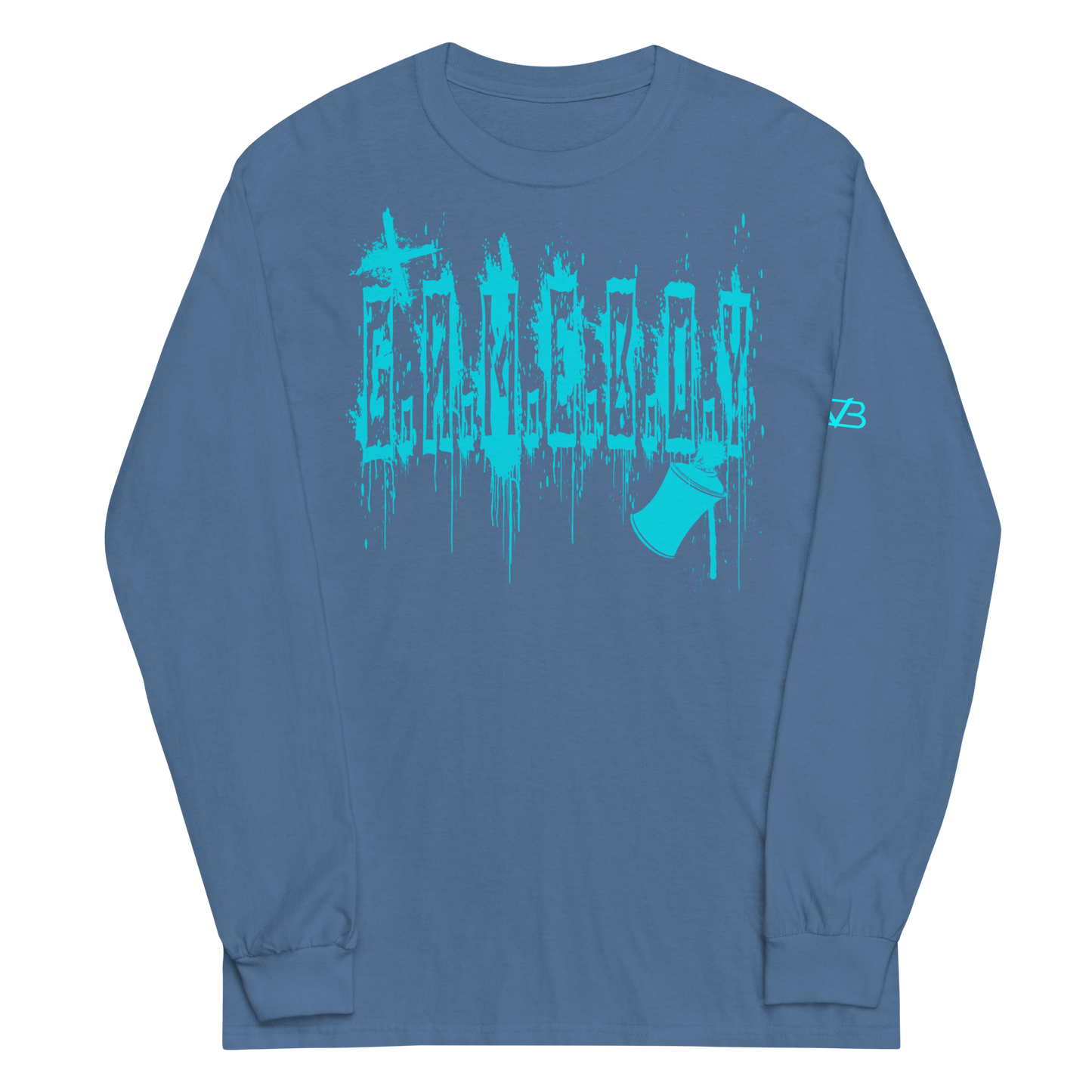 G.A.M.E.B.O.Y Graffiti Slogan Long Sleeve Tee TEAL