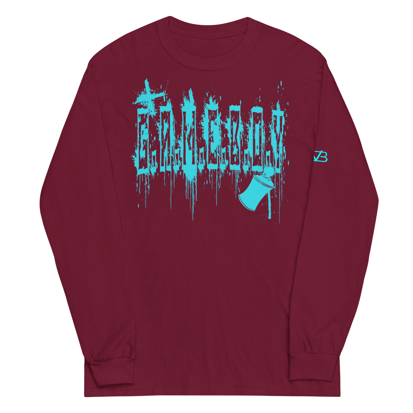 G.A.M.E.B.O.Y Graffiti Slogan Long Sleeve Tee TEAL