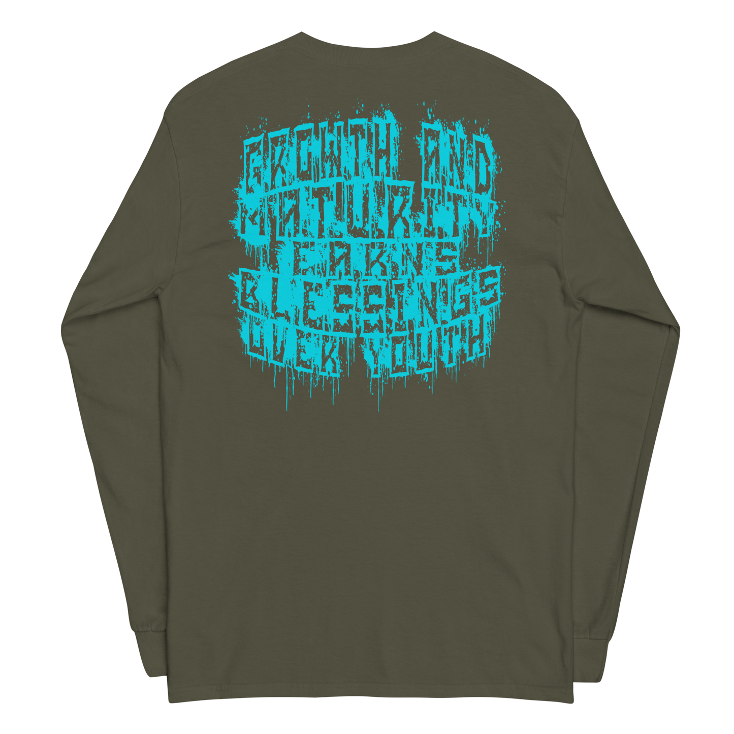 G.A.M.E.B.O.Y Graffiti Slogan Long Sleeve Tee TEAL