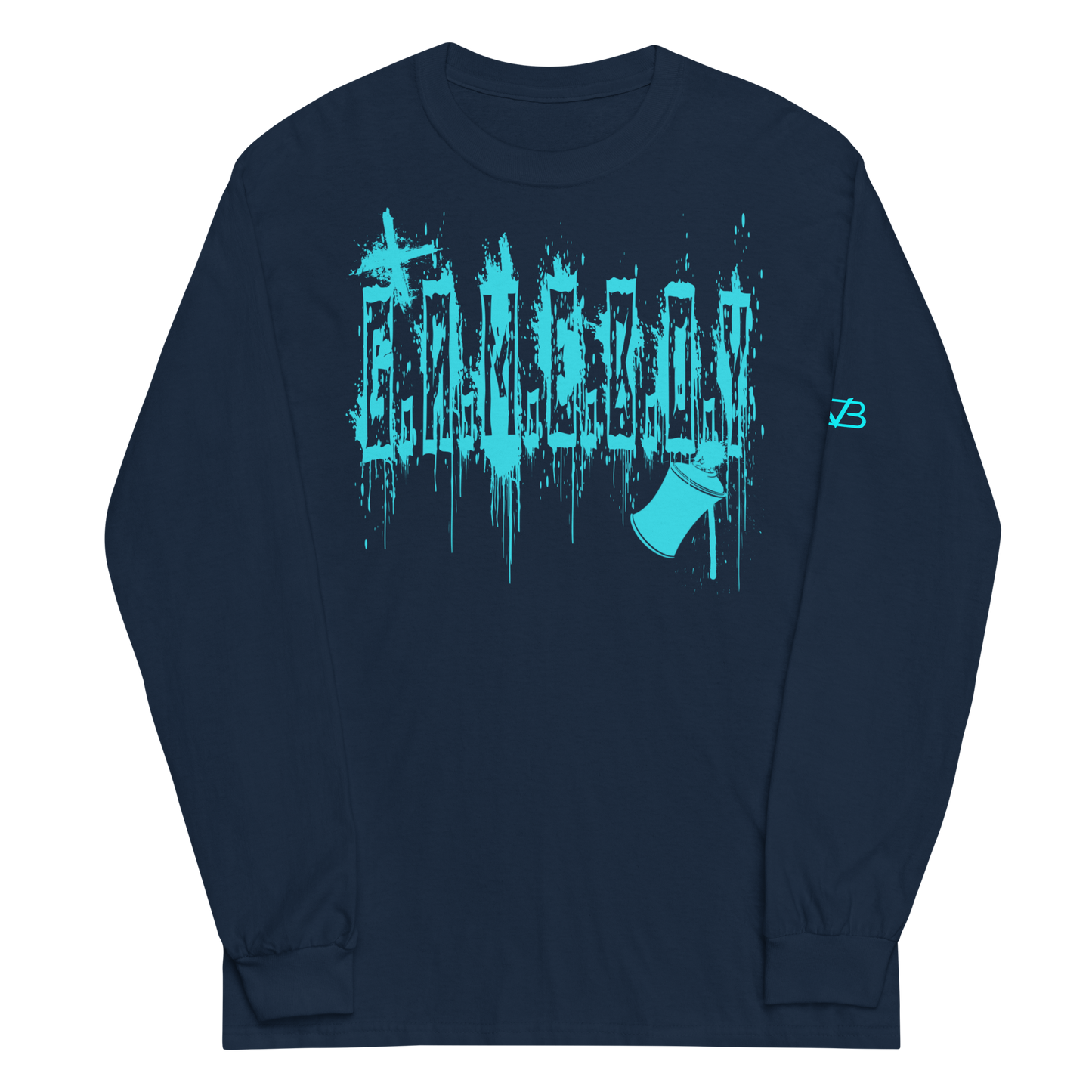 G.A.M.E.B.O.Y Graffiti Slogan Long Sleeve Tee TEAL