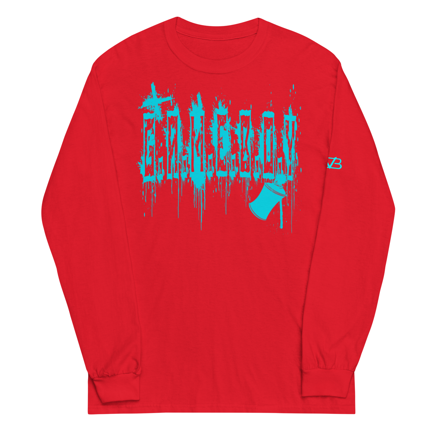 G.A.M.E.B.O.Y Graffiti Slogan Long Sleeve Tee TEAL