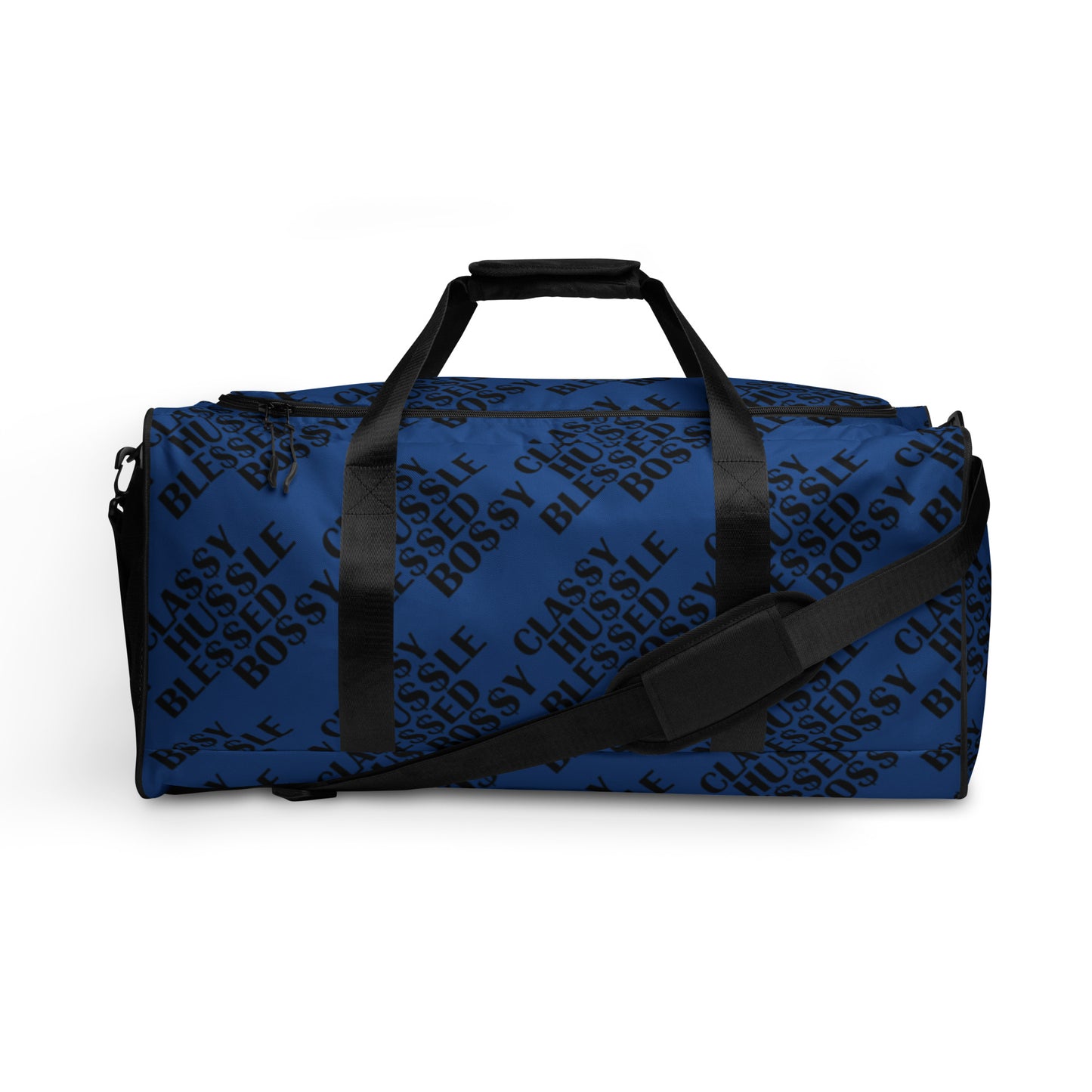 Classy Hussle Blessed Bossy Duffle Bag Blue
