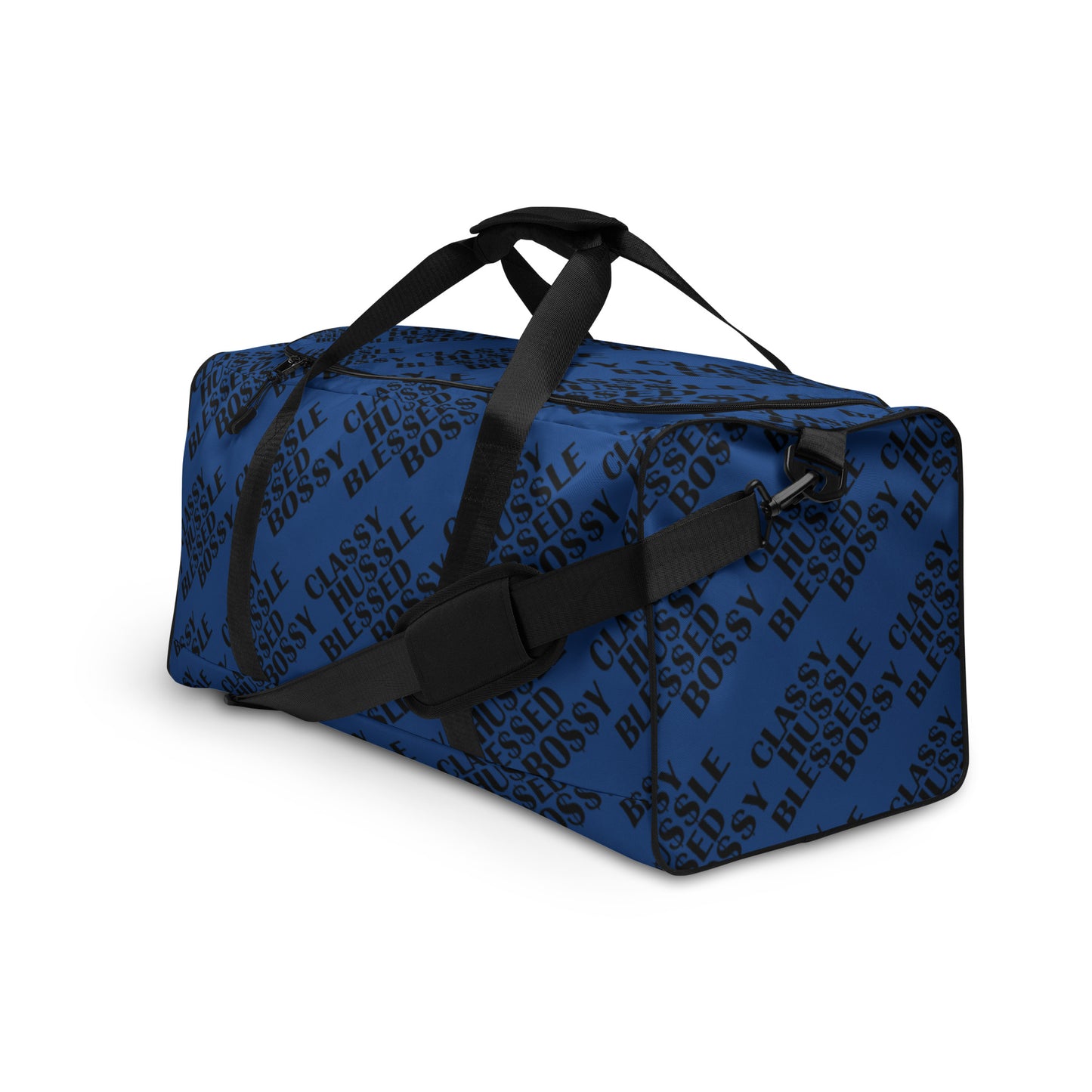 Classy Hussle Blessed Bossy Duffle Bag Blue