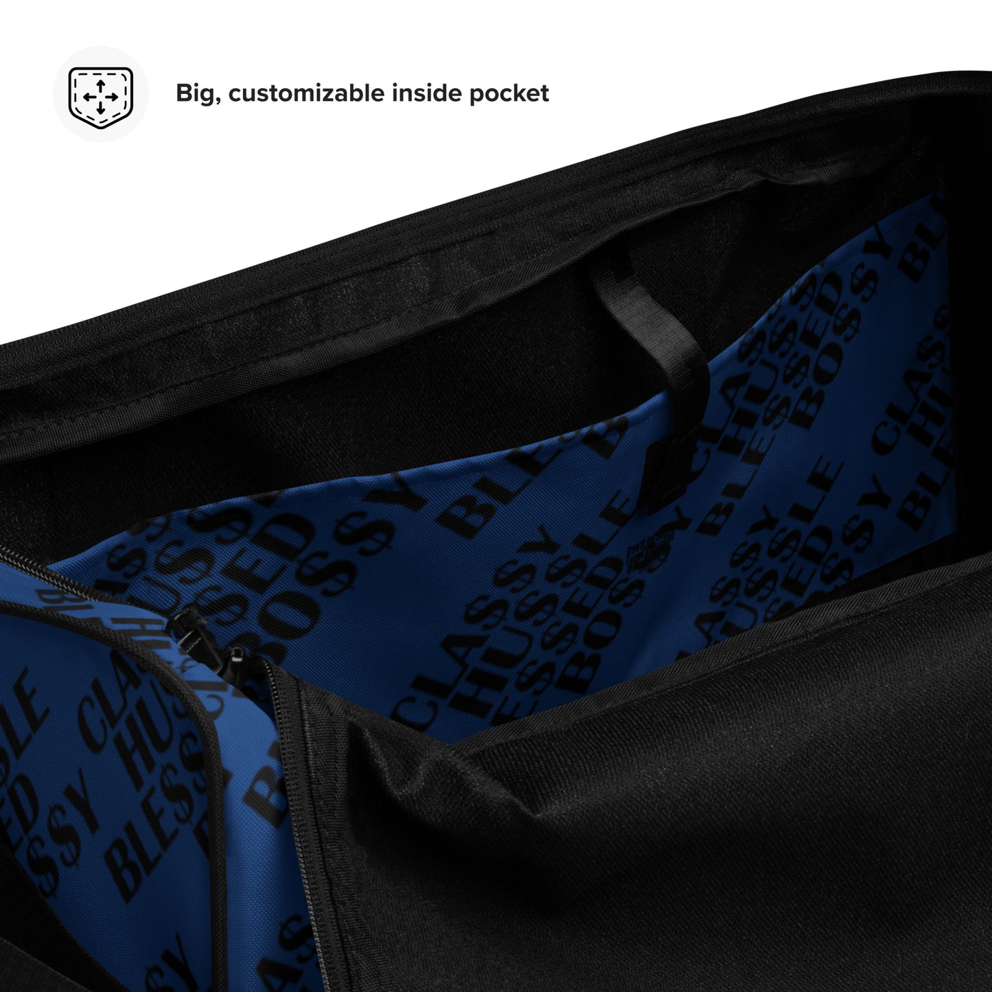 Classy Hussle Blessed Bossy Duffle Bag Blue