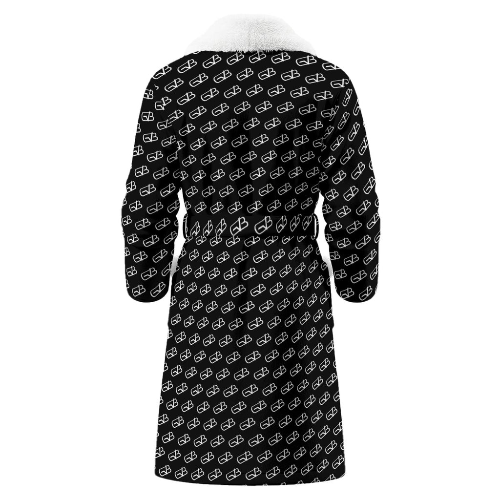 Bathrobe With Polyester Sherpa Black