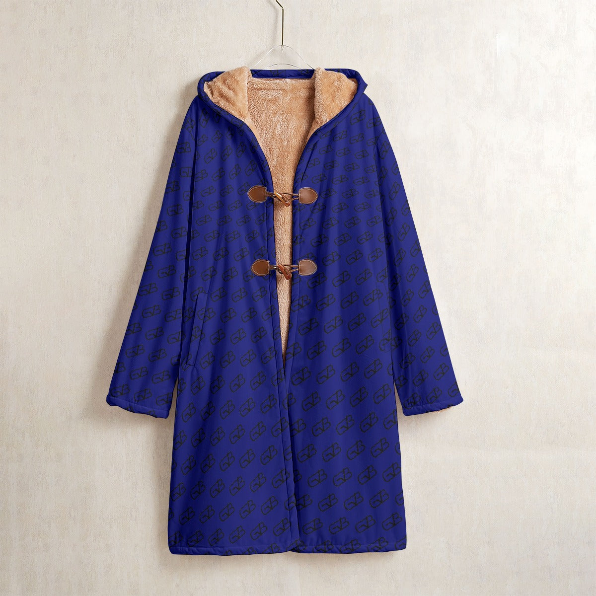 Horn Button Trench Coat Navy