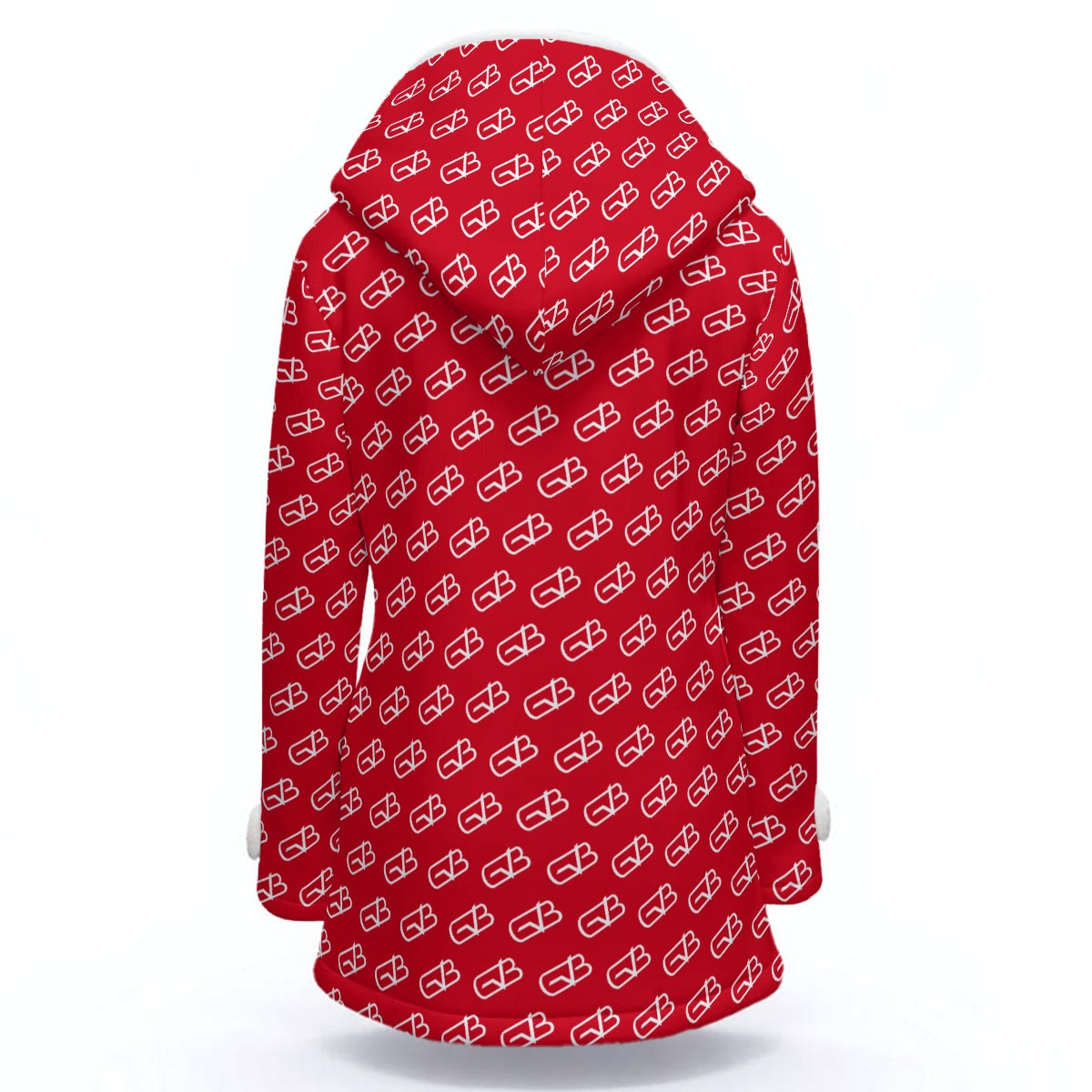 Hooded Double-Breasted Winter Coat Red