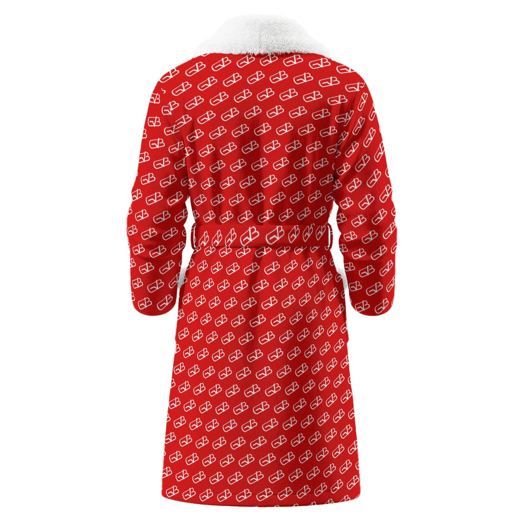 Bathrobe With Polyester Sherpa Red