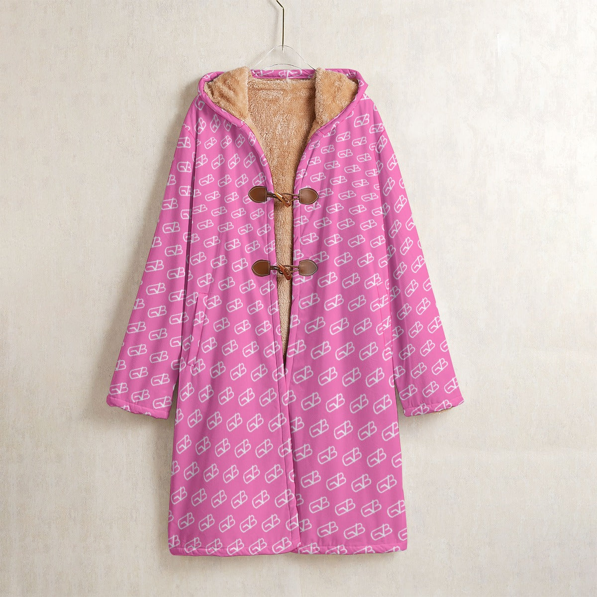 Horn Button Trench Coat Pink