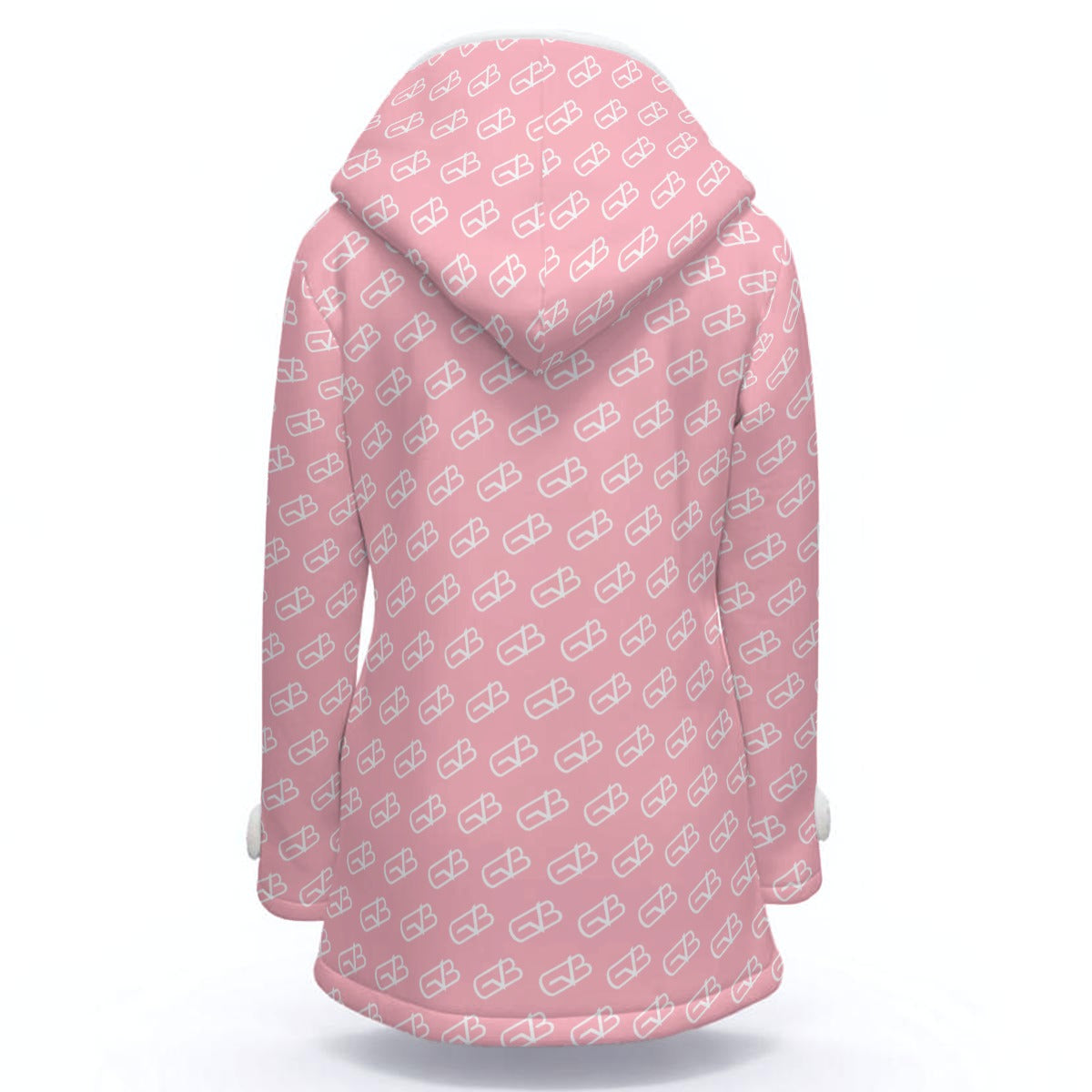 Hooded Double-Breasted Winter Coat Pink