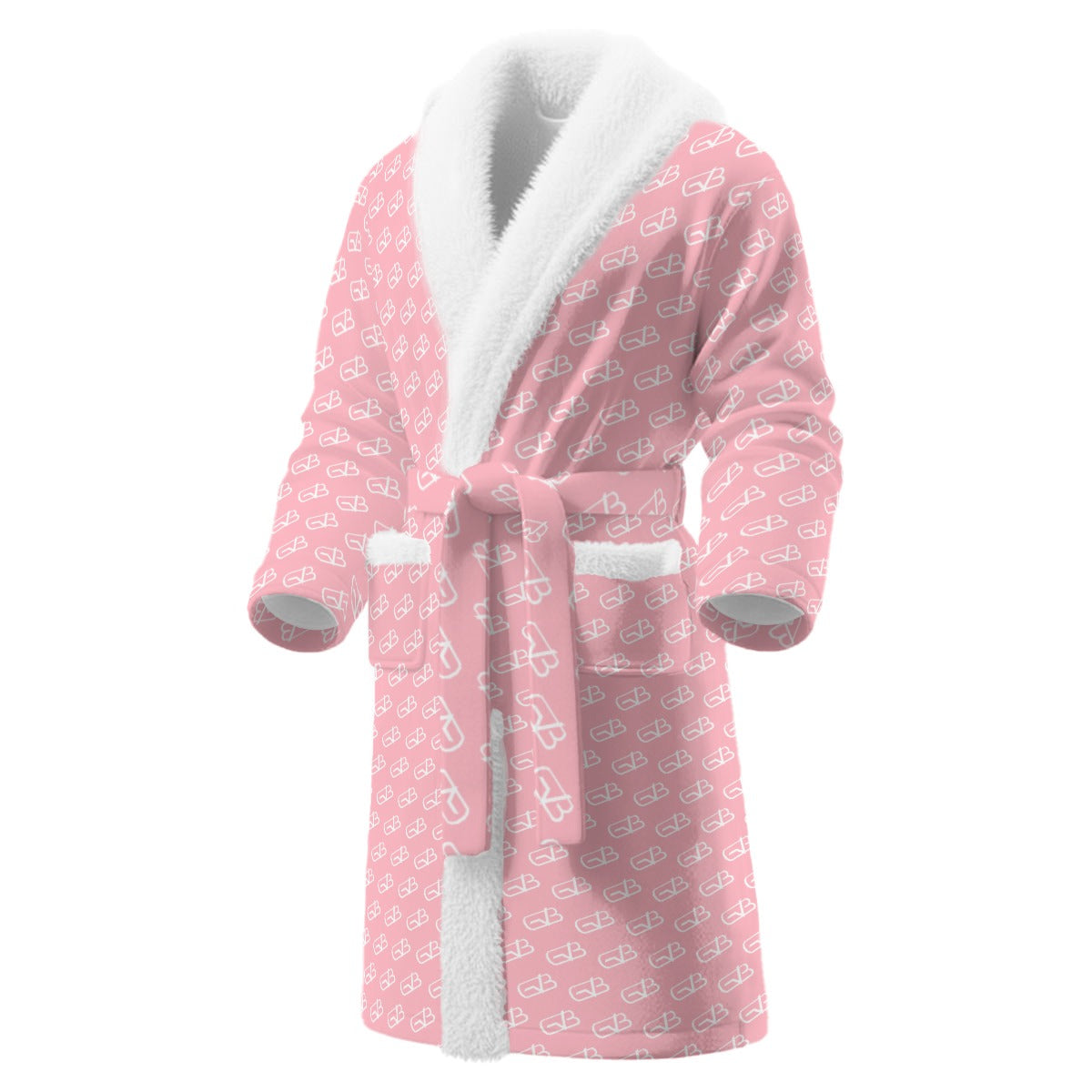 Bathrobe With Polyester Sherpa Pink
