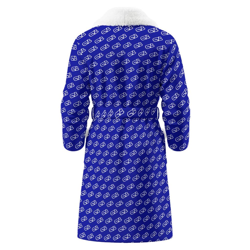 Bathrobe With Polyester Sherpa Blue