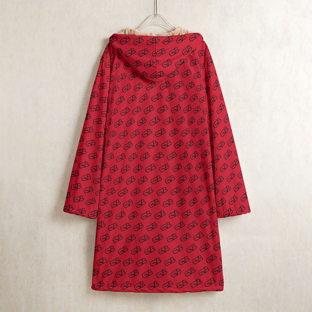 Horn Button Trench Coat Red
