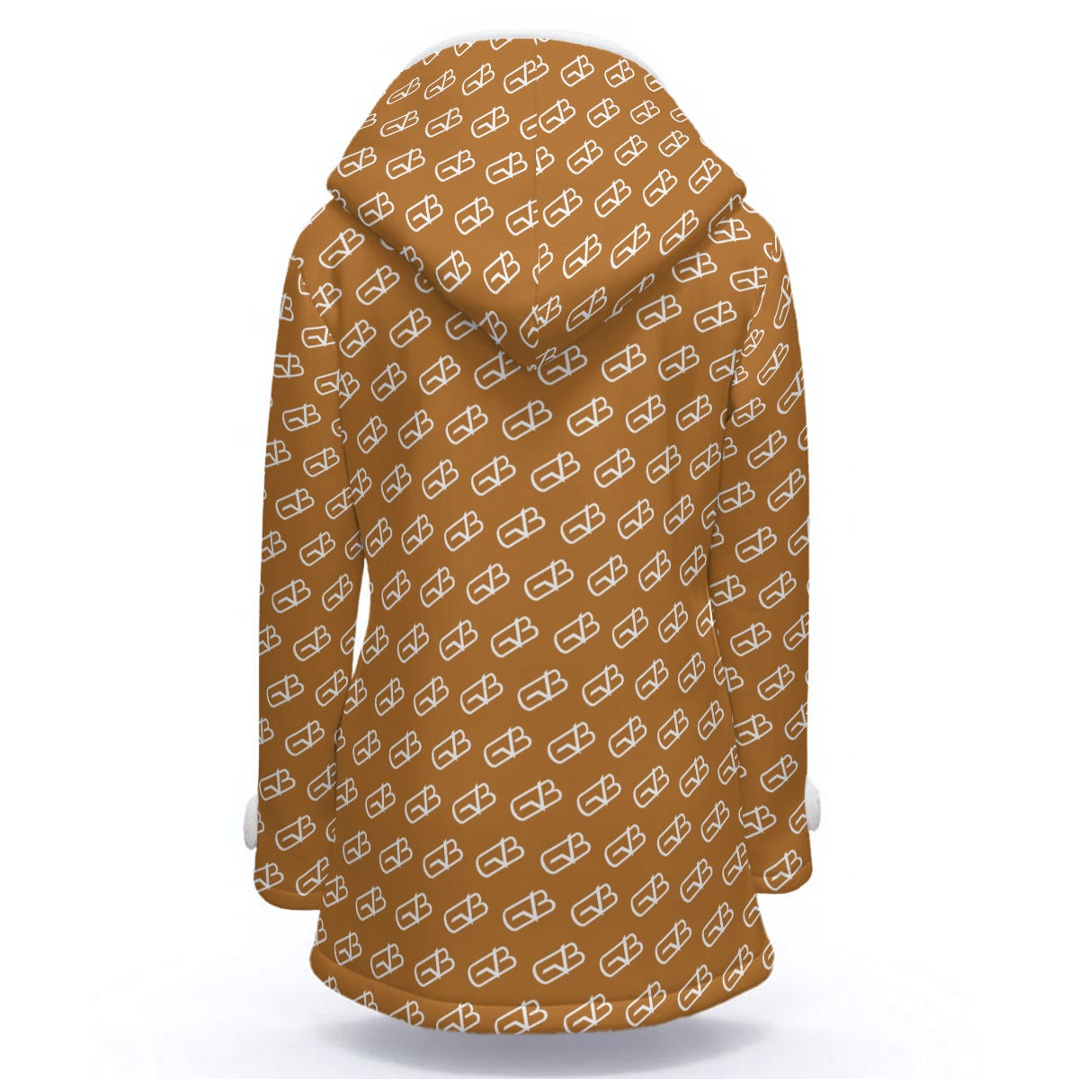 Hooded Double-Breasted Winter Coat Brown