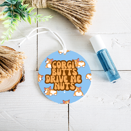 Corgi Butts Re-Scentable Car Freshener