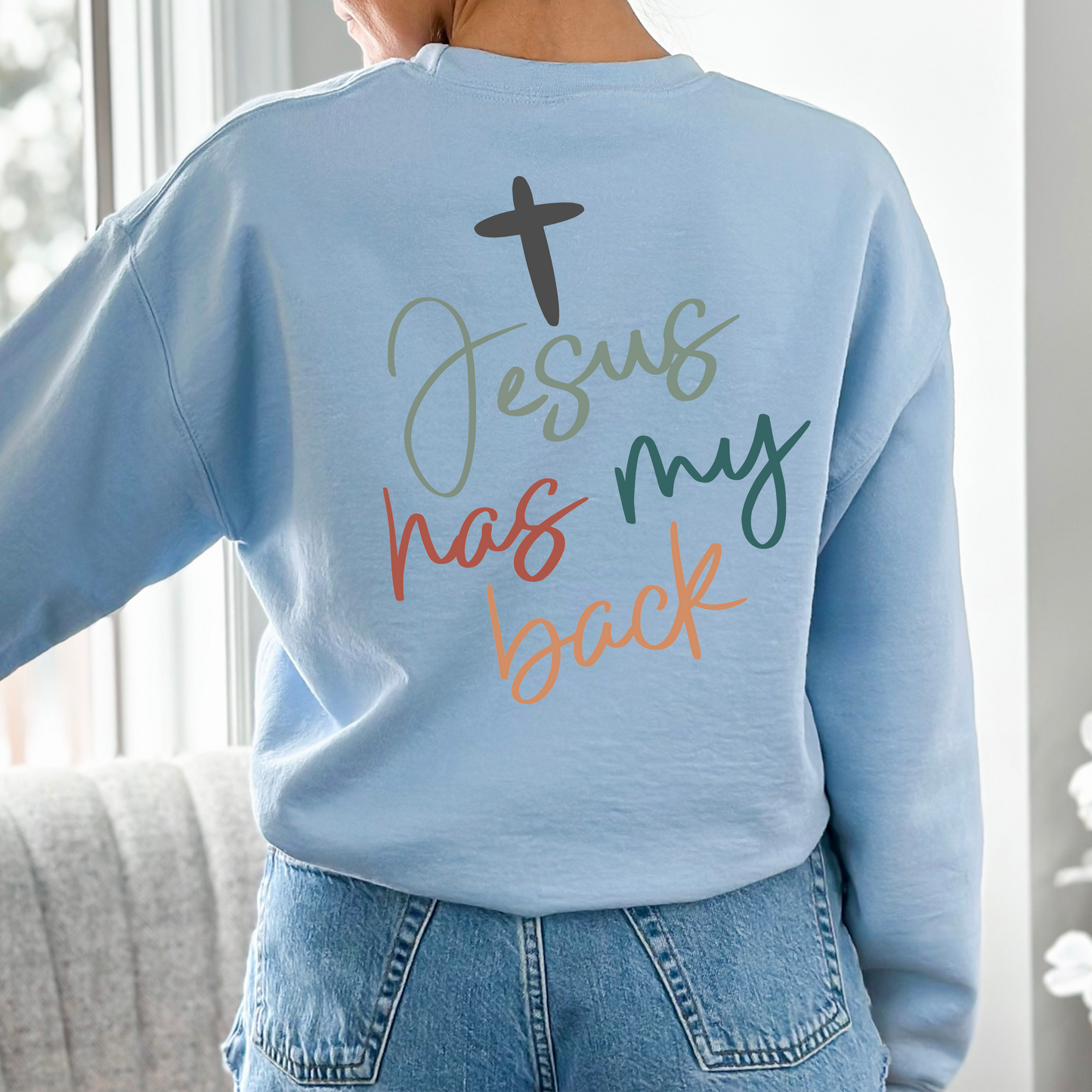 Jesus Has My Back Graphic Sweatshirt