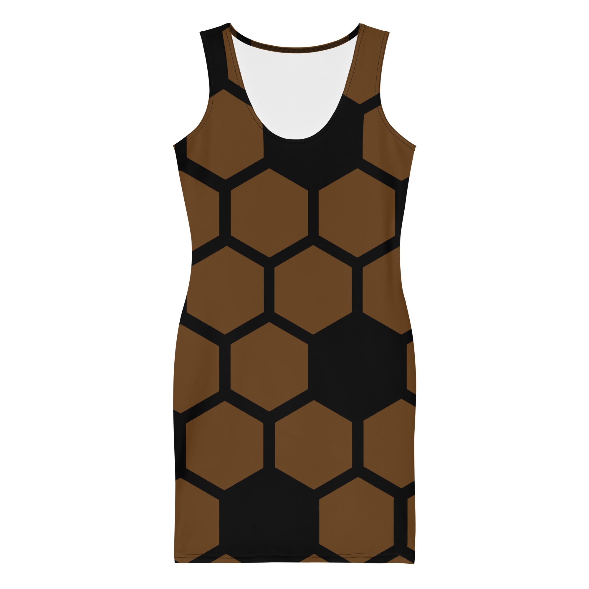 Women Honeycomb Body Dress BROWN
