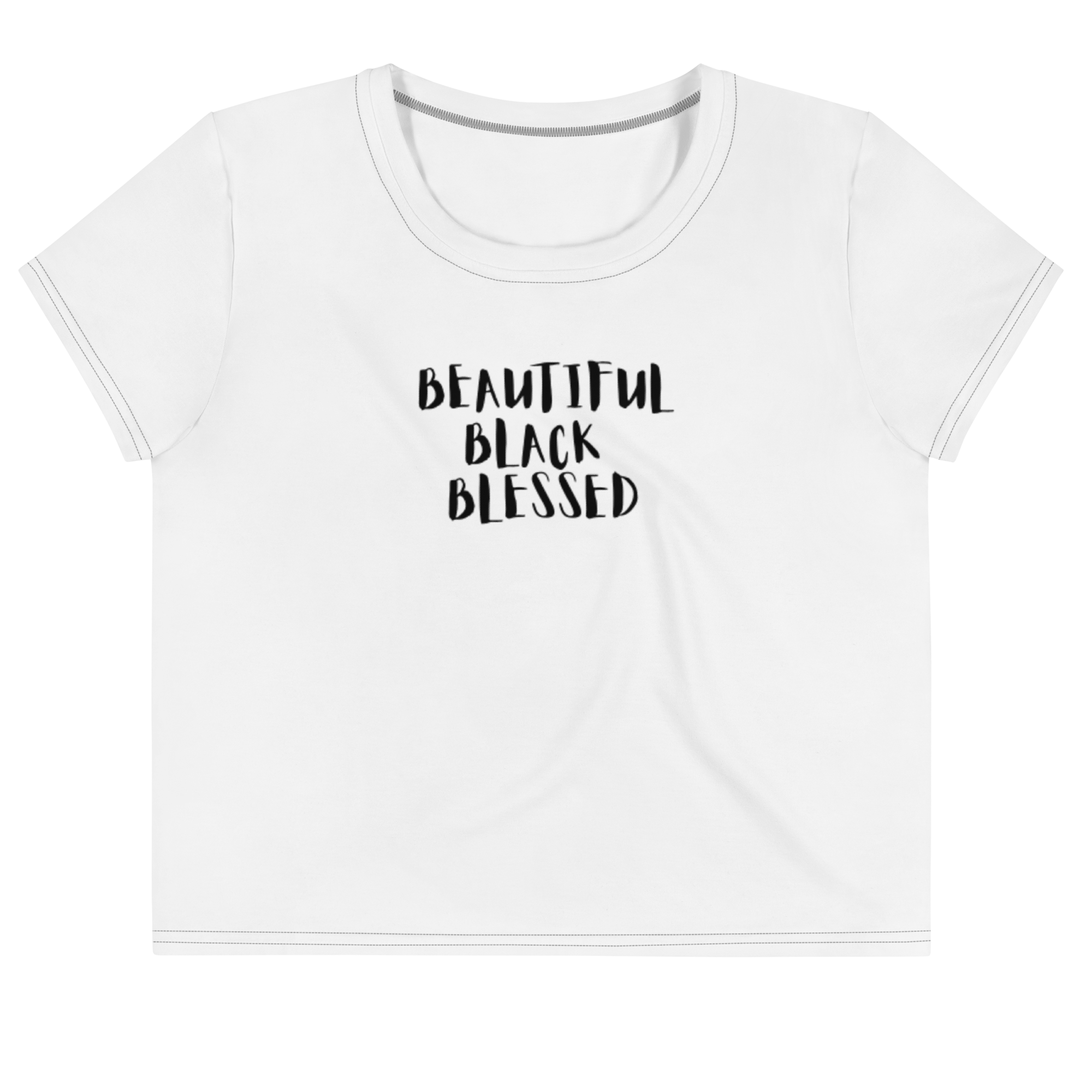 Beautiful Black Blessed Crop Tee