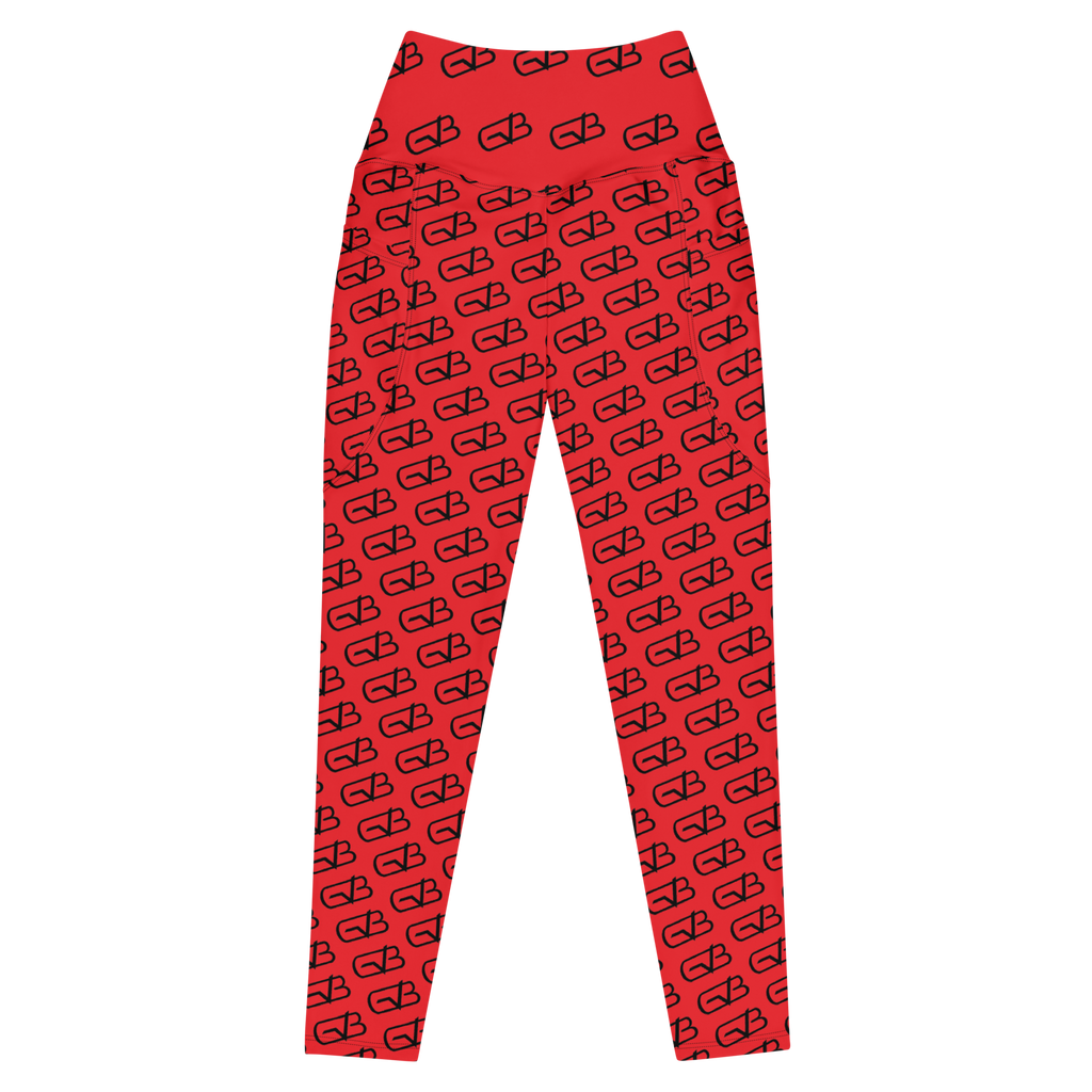 G.A.M.E.B.O.Y Logo RED Leggings with pockets