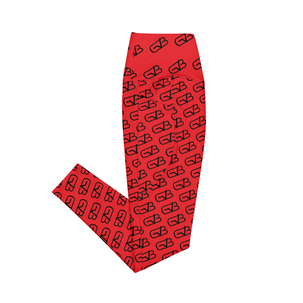 G.A.M.E.B.O.Y Logo RED Leggings with pockets
