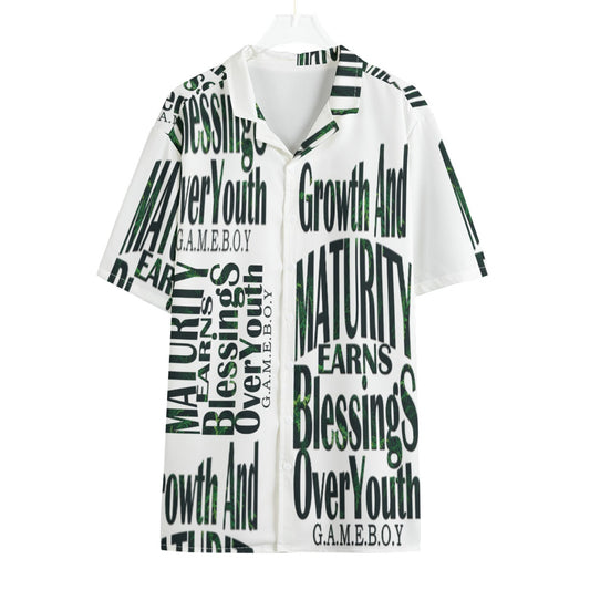 Men's GB Slogan Hawaiian Button Shirt